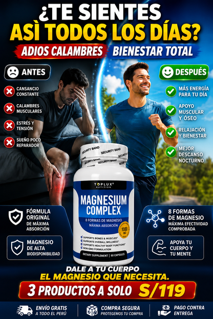 MAGNESIUM COMPLEX - 8 Formas de Magnesio en sinergia para máxima absorción