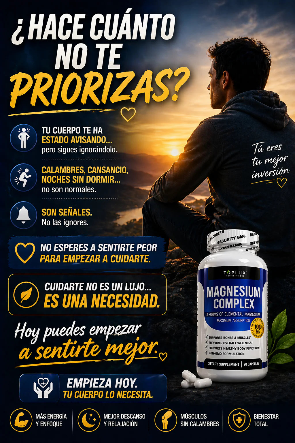 MAGNESIUM COMPLEX - 8 Formas de Magnesio en sinergia para máxima absorción