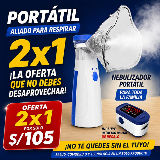 Nebulizador Portátil + oxímetro digital